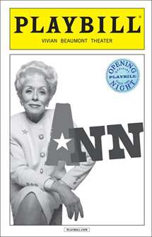 Ann Official Limited Edition Opening Night Playbill 
